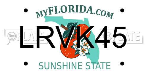 LRVK45 Florida License Plate