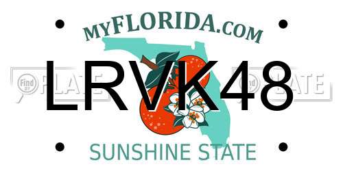 LRVK48 Florida License Plate