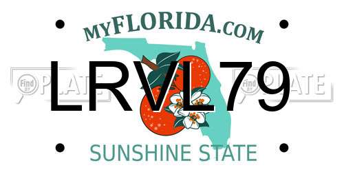 LRVL79 Florida License Plate
