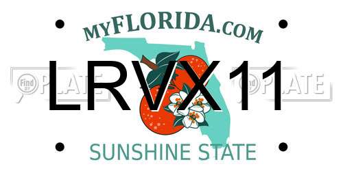 LRVX11 Florida License Plate