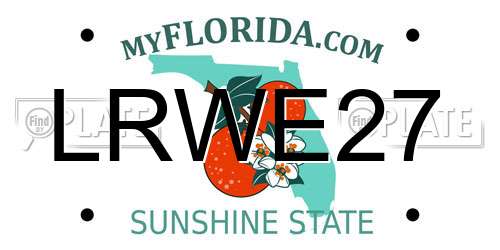 LRWE27 Florida License Plate