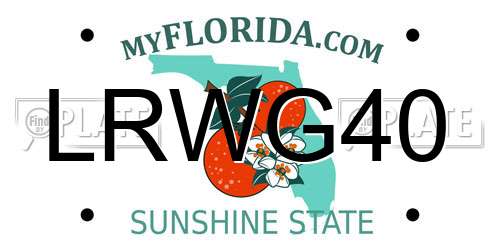 LRWG40 Florida License Plate