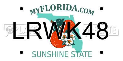 LRWK48 Florida License Plate