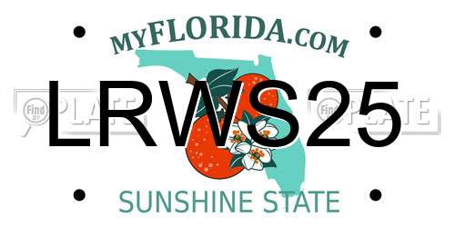 LRWS25 Florida License Plate