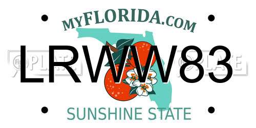 LRWW83 Florida License Plate