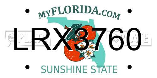 LRX3760 Florida License Plate