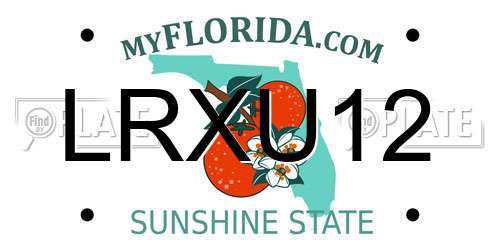 LRXU12 Florida License Plate