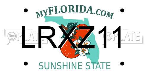 LRXZ11 Florida License Plate