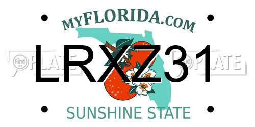 LRXZ31 Florida License Plate