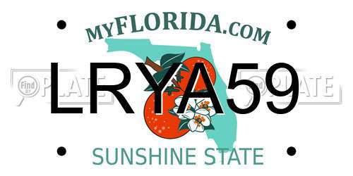 LRYA59 Florida License Plate