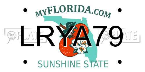 LRYA79 Florida License Plate