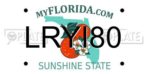 LRYI80 Florida License Plate