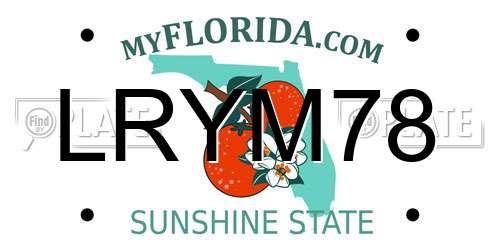 LRYM78 Florida License Plate