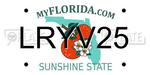LRYV25 Florida License Plate