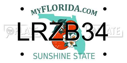 LRZB34 Florida License Plate