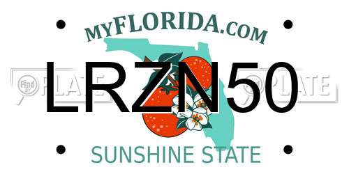 LRZN50 Florida License Plate