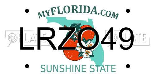LRZO49 Florida License Plate