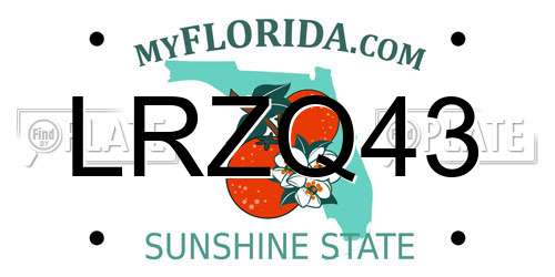 LRZQ43 Florida License Plate