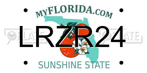 LRZR24 Florida License Plate