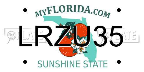 LRZU35 Florida License Plate