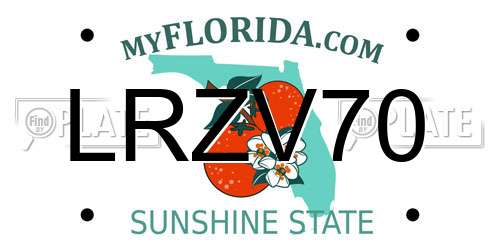 LRZV70 Florida License Plate
