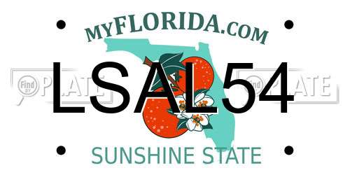LSAL54 Florida License Plate