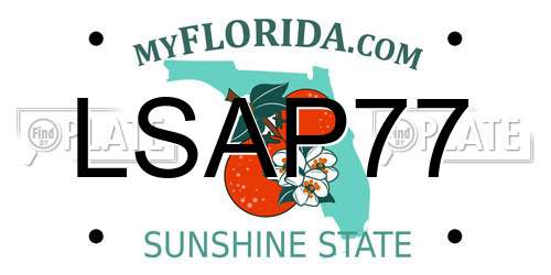 LSAP77 Florida License Plate