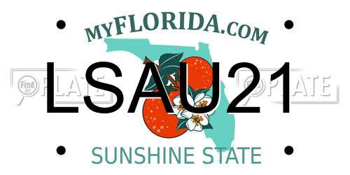LSAU21 Florida License Plate
