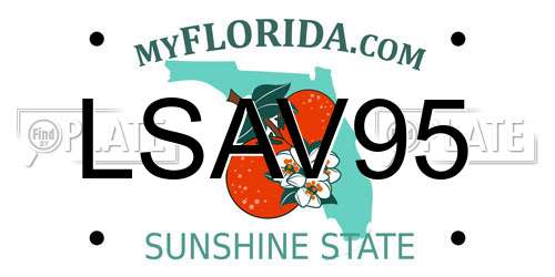 LSAV95 Florida License Plate