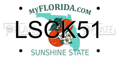 LSCK51 Florida License Plate