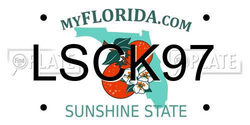 LSCK97 Florida License Plate