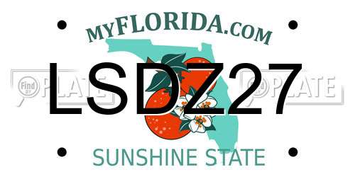 LSDZ27 Florida License Plate