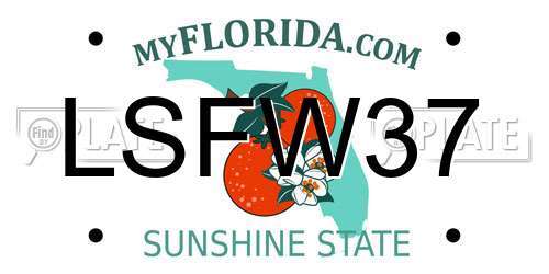LSFW37 Florida License Plate