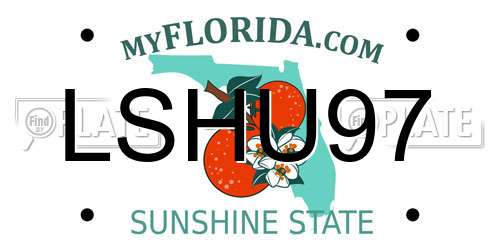 LSHU97 Florida License Plate
