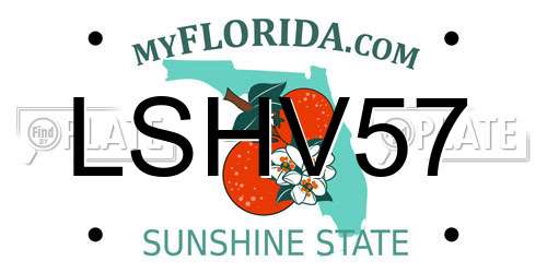 LSHV57 Florida License Plate