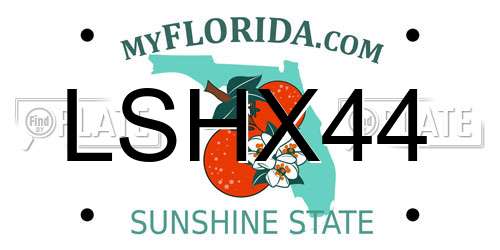 LSHX44 Florida License Plate