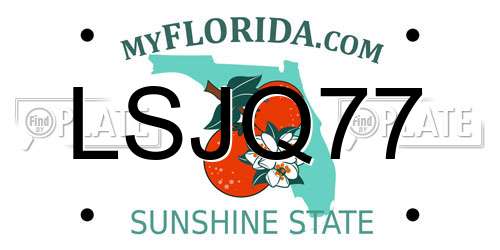 LSJQ77 Florida License Plate