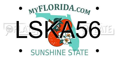 LSKA56 Florida License Plate