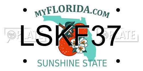LSKF37 Florida License Plate