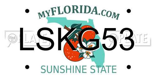 LSKG53 Florida License Plate