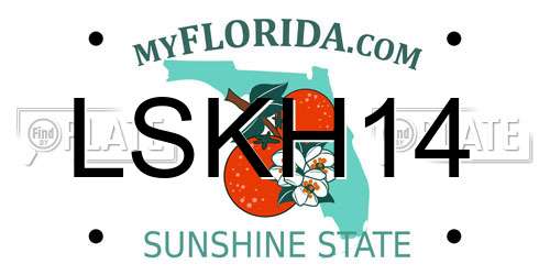 LSKH14 Florida License Plate