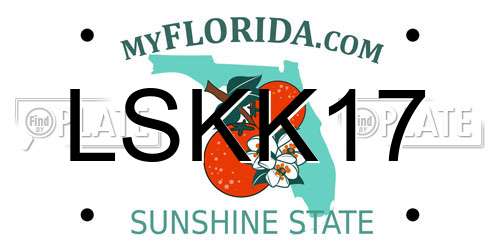LSKK17 Florida License Plate