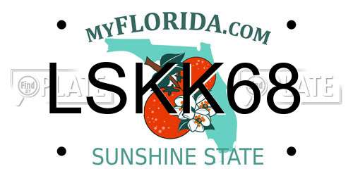 LSKK68 Florida License Plate