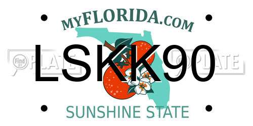 LSKK90 Florida License Plate