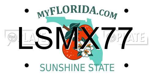 LSMX77 Florida License Plate