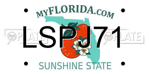 LSPJ71 Florida License Plate