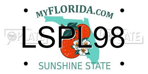 LSPL98 Florida License Plate