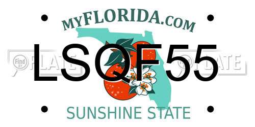 LSQF55 Florida License Plate