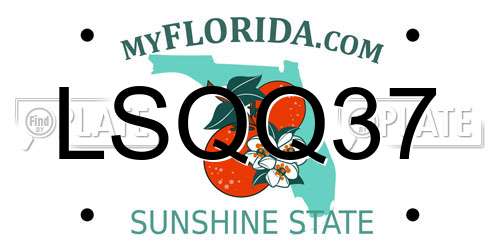 LSQQ37 Florida License Plate