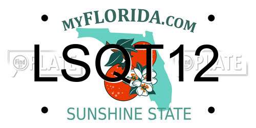 LSQT12 Florida License Plate